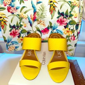 Calvin Klein Yellow Heel Sandals size 8.5m